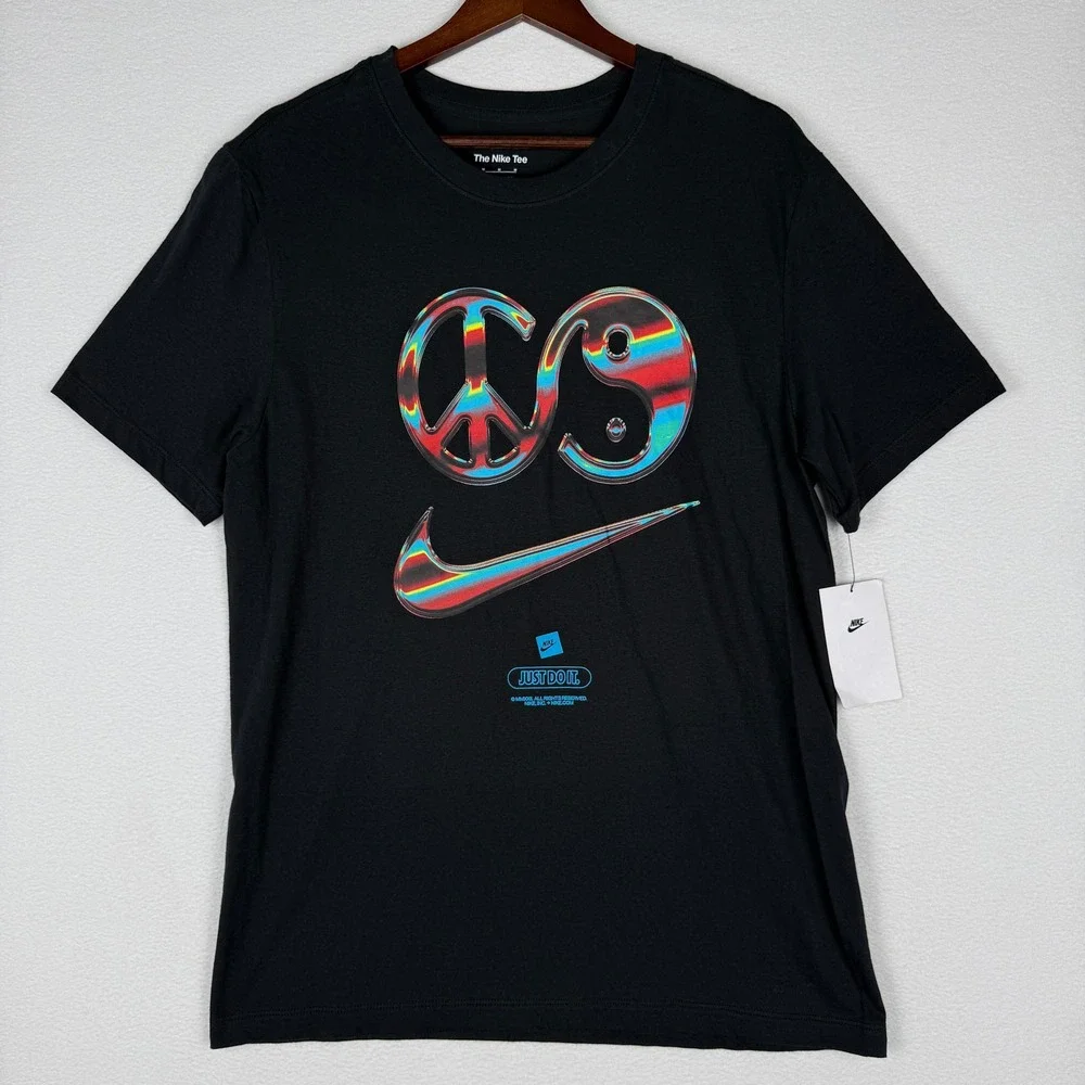 NEW Nike Mens M Peace Yin‎ Yang Graphic T-Shirt Black FJ2108-010